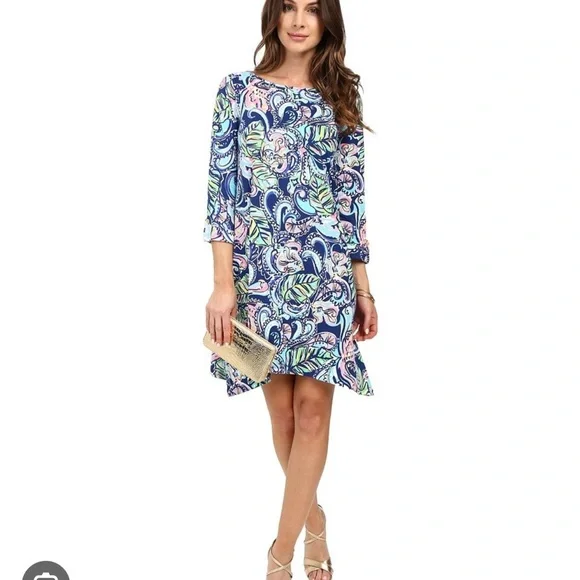 Lilly Pulitzer Edna Swing Shift Dress in Hanging with Fronds - Picture 4 of 4